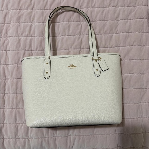 Coach Handbags - White Coach Mini City Zip leather tote 22967